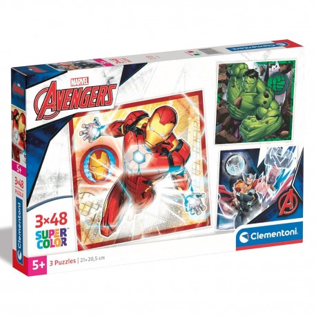 253159 CLEMENTONI PUZZLE 3X48 AVANGERS IRON MAN SUPERCOLOR