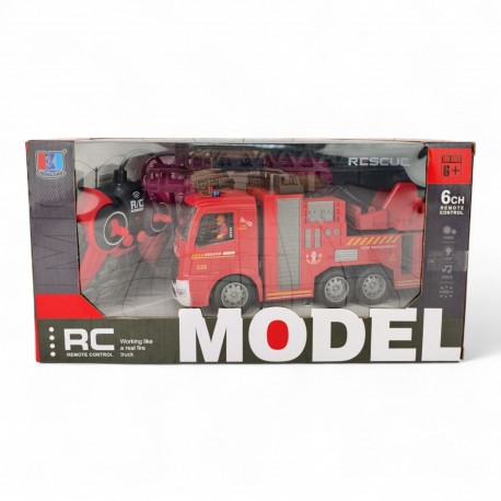 586625 POJAZD STRAŻ POŻARNA ZDALNIE STEROWANY ŚWIATŁO ŁADOWARKA DROMADER