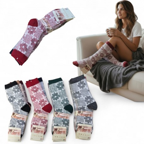 660314 SKARPETKI GRUBE SKARPETY NORKA DAMSKIE WYSOKA JAKOSĆ MIX KOLOR