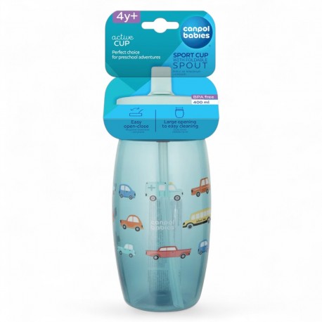 899346 CANPOL BIDON NIEKAPEK Z RURKĄ SILIKONOWĄ 270 ML SAMOCHODY