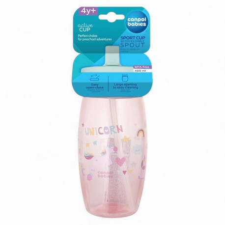 899339 CANPOL BIDON NIEKAPEK Z RURKĄ SILIKONOWĄ 270 ML JEDNOROŻCE