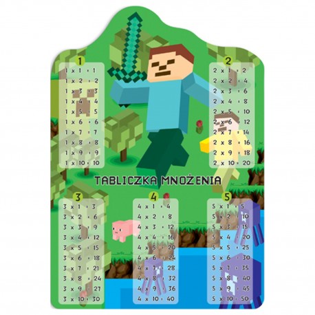 487660 KARTA EDUKACYJNA Z TABLICZKĄ MNOŻENIA GRA PIXEL 2 DWUSTRONNA W FORMACIE A5 HENRY
