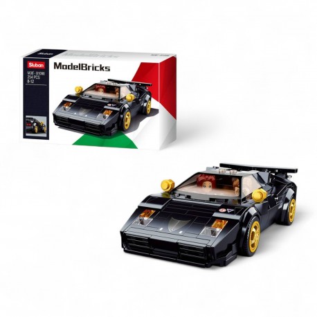 450889 KLOCKI SLUBAN MODELBRICKS WŁOSKIE SUPER AUTO CZARNY 254 EL GAZELO