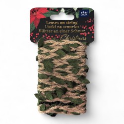 376527 LISTKI NA NATURALNYM SZNURKU 2M CHRISTMAS INTERDRUK