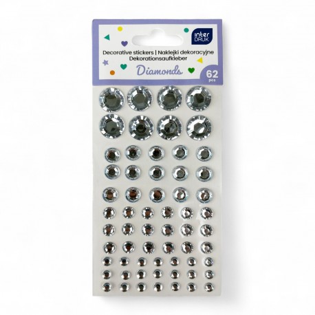 376428 NAKLEJKI DEKORACYJNE DIAMENTY 62 szt. INTERDRUK