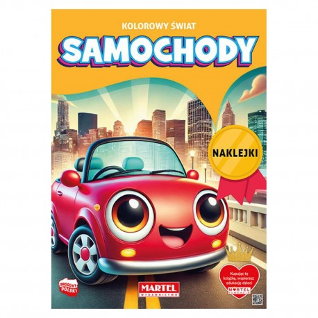 900201 KOLOROWANKA Z NAKLEJKAMI KOLOROWY ŚWIAT. SAMOCHODY MARTEL