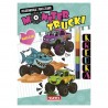 520187 KOLOROWANKA Z KREDKĄ MODUŁOWĄ I NAKLEJKAMI. MONSTER TRUCKI MARTEL