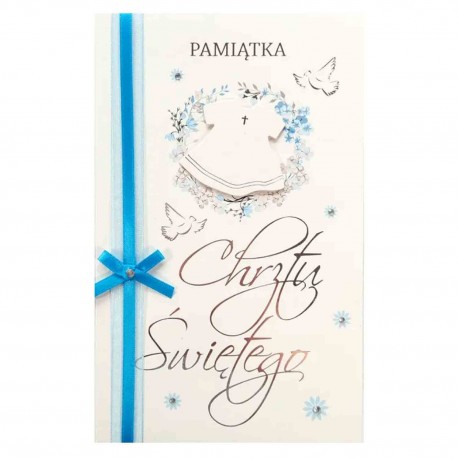 690286 KARNET LUX PAMIĄTKA CHRZEST ŚWIĘTY NIEBIESKA ARMIN STYLE