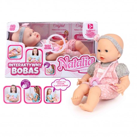 187711 LALKA NATALIA BOBAS MIMICZNY ZE SMOCZKIEM 41 CM ARTYK