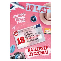 699562 KARNET KARTKA Z ŻYCZENIAMI OSIEMNASTKA + KARTA ARMIN STYLE