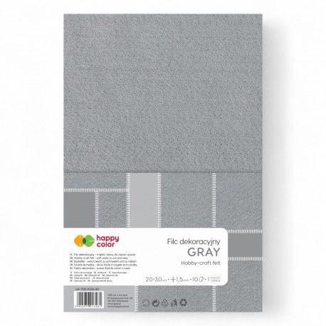 013461 HAPPY COLOR FILC DEKORACYJNY SZARY GDD