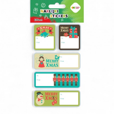 026430 HAPPY COLOR NAKLEJKI ŚWIĄTECZNE XMAS TAG GDD