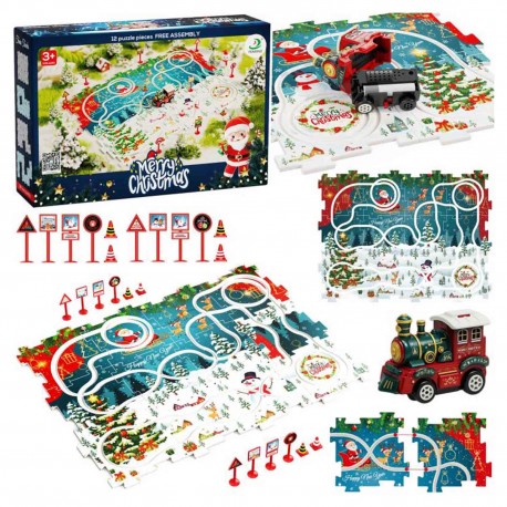 687328 KOLEJKA TOR PUZZLE ŚWIĄTECZNE 25 ELEMENT TRIFOX