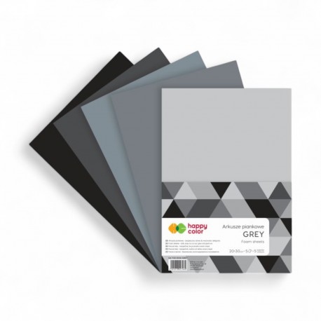007989 HAPPY COLOR ARKUSZE PIANKOWE GREY 5 ark. GDD