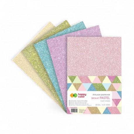 008009 HAPPY COLOR ARKUSZE PIANKOWE BROKATOWE PASTEL 5 ark. GDD