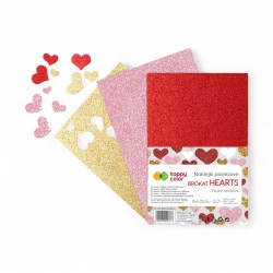 020377 HAPPY COLOR NAKLEJKI SERCA BROKATOWE 3 ark. GDD
