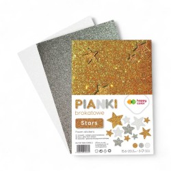 016974 HAPPY COLOR NAKLEJKI GWIAZDKI BROKATOWE 3 ark. GDD