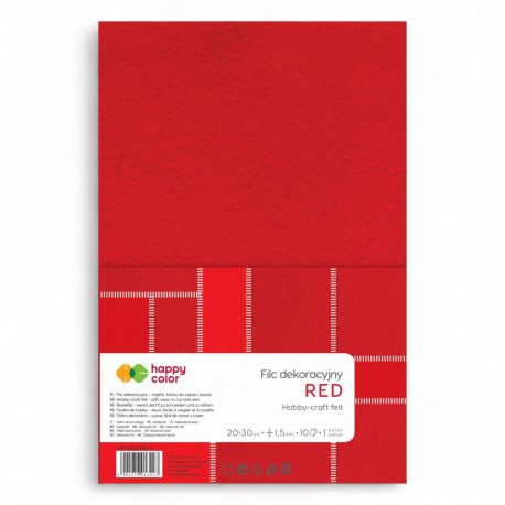 013423 HAPPY COLOR FILC DEKORACYJNY CZERWONY GDD