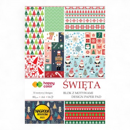 028687 HAPPY COLOR BLOK PAPIERU Z MOTYWAMI ŚWIĘTA 15 ark. GDD