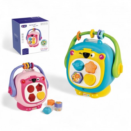 447947 INTERAKTYWNA ZABAWKA SENSORYCZNA SORTER LEW 2 kol. GAZELO