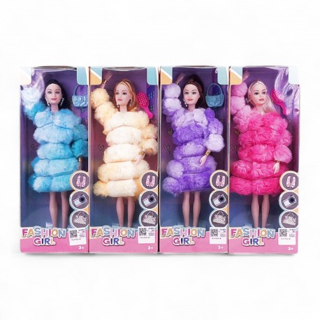 484153 LALKA W FUTRZE 4 wz. FASHION GIRL BIGTOYS