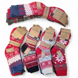 660314 SKARPETKI GRUBE SKARPETY ALPAKA DAMSKIE WYSOKA JAKOSĆ MIX KOLOR