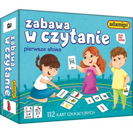 007523 ADAMIGO KARTY EDUKACYJNE ZABAWA W CZYTANIE PIERWSZE SŁOWA