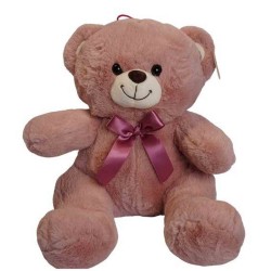 243131 DEEF PLUSZAK PLUSZOWY MIŚ RÓŻOWY Z KOKARDĄ 30 CM
