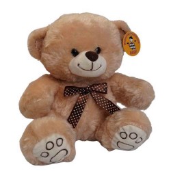 243025 DEEF PLUSZAK PLUSZOWY MIŚ JASNO BRĄZOWY Z KOKARDĄ 28 CM