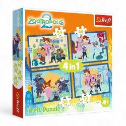 34677 TREFL PUZZLE 4w1 ZWIERZOGRÓD 2, ZOOTOPIA PEŁNA PRZYGÓD