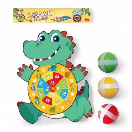 701935 TARCZA DINOZAUR + 3 PIŁECZKI NA RZEPY BIGTOYS