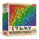 20217 TREFL PUZZLE 500+1 EL. TĘCZOWE MOTYLE, DREWNIANE