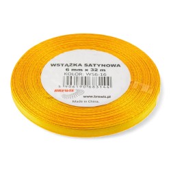 683144 WSTĄŻKA SATYNOWA ŻÓŁTY 6x32 BREWIS
