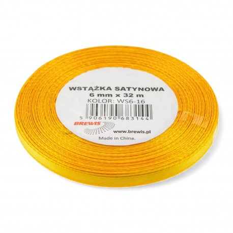 683144 WSTĄŻKA SATYNOWA ŻÓŁTY 6x32 BREWIS