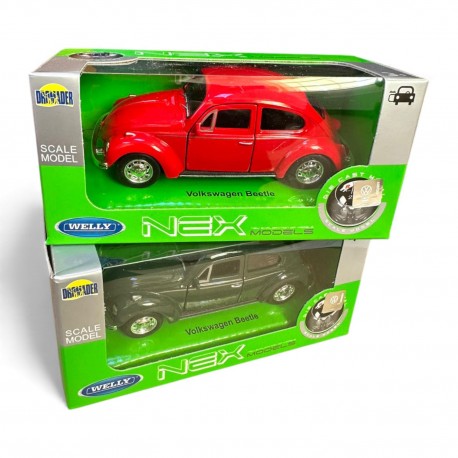 008805 WELLY AUTKA MIX MODELI METALOWE 1:34 VW BEETLE DROMADER