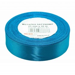 688873 WSTĄŻKA SATYNOWA KOLOR TURKUSOWY 25x32 BREWIS