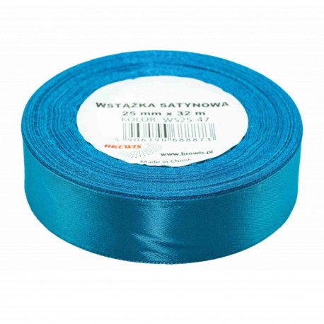 688873 WSTĄŻKA SATYNOWA KOLOR TURKUSOWY 25x32 BREWIS