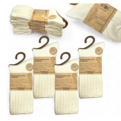 888586 SKARPETKI KASZMIROWE SKARPETY KREMOWE