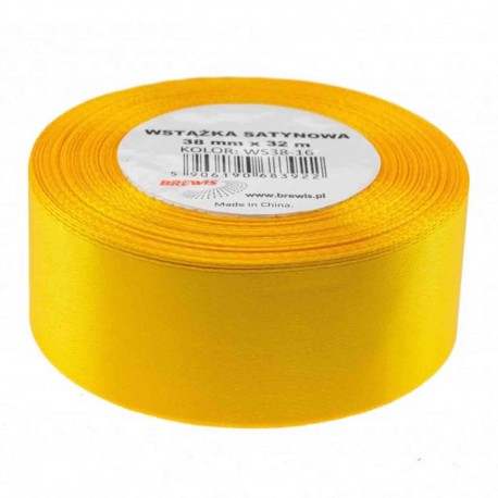683922 WSTĄŻKA SATYNOWA KOLOR CIEMNOŻÓŁTY 38x32 BREWIS