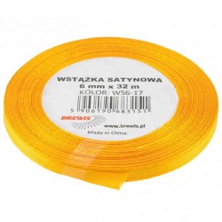 683151 WSTĄŻKA SATYNOWA KOLOR ŻÓŁTY ZŁOCISTY 6x32 BREWIS