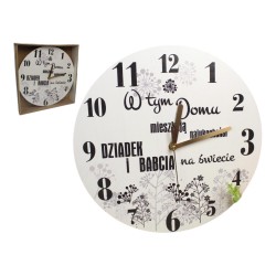 169796 ZEGAR Z ŻYCZENIAMI MIX NA DZIEŃ BABCI DZIEŃ DZIADKA 30 cm MDF 7&7
