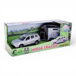 554371 AUTO VOLVO EX90 METAL 1:32 + PRZYCZEPKA Z KOŃMI HIPO