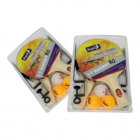 489544 ZESTAW DO TENISA STOŁOWEGO 2 RAKIETKI + 3 PIŁECZKI+SIATKA GAZELO