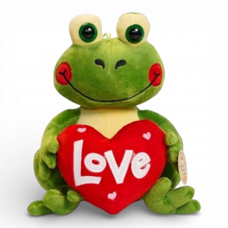 242912 PLUSZOWA ŻABA Z SERCEM DUŻA 28CM DEEF