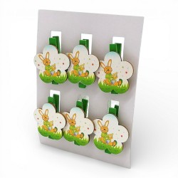 237063 ZESTAW 6 SPINACZY WIELKANOCNYCH Z KRÓLIKIEM ADAR