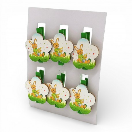 237063 ZESTAW 6 SPINACZY WIELKANOCNYCH Z KRÓLIKIEM ADAR