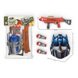 463561 ZESTAW PISTOLET WYRZUTNIA RAKIET Z MASKĄ BIGTOYS