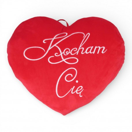 174734 SD PLUSZOWE SERCE Z NAPISEM KOCHAM CIĘ 80 CM WALENTYNKA