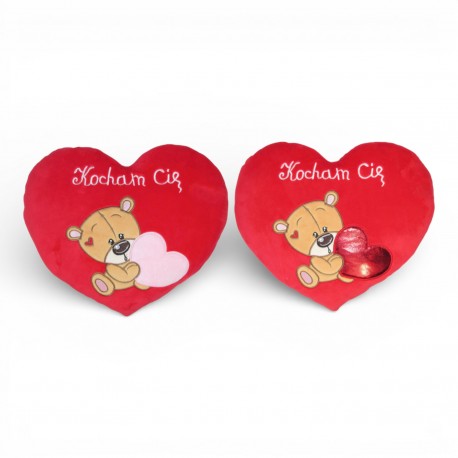 174598 SD PLUSZOWE SERCE MIS "KOCHAM CIE" 37 CM WALENTYNKA