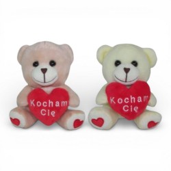 3170491 SD PLUSZOWY MIŚ Z SERCEM Z NAPISEM KOCHAM CIĘ 15 CM